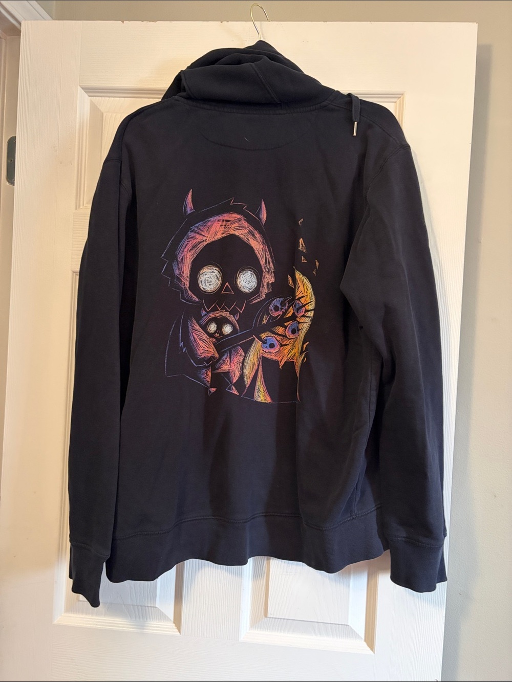 Akumu Ink Black Hoodie with Neon Devil Skull Graphic